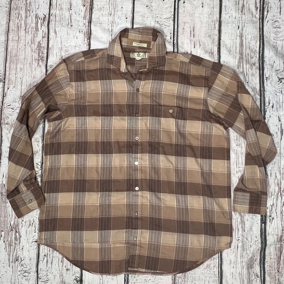 Vintage Western Pearl Snap Campus Button Down Long Sleeve Shirt - Picture 1 of 5